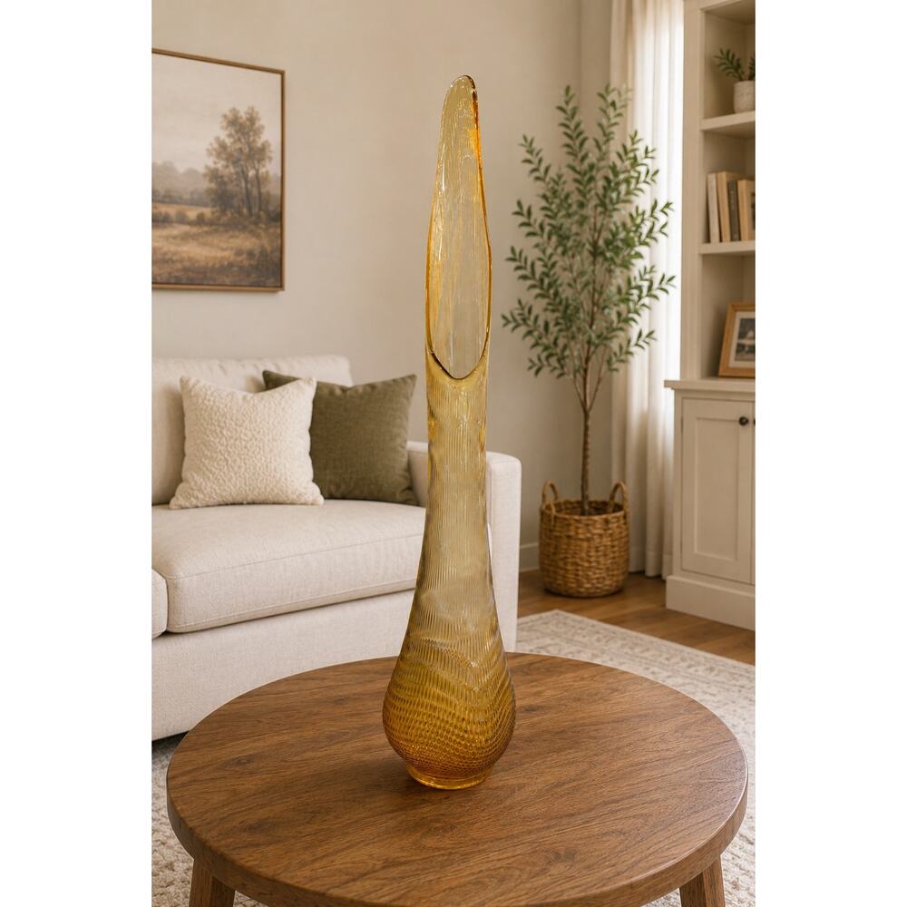 1970's LE Smith Amber Swung Vase